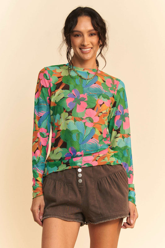 Floral Mesh Top top from Ivy & Grace womens boutique