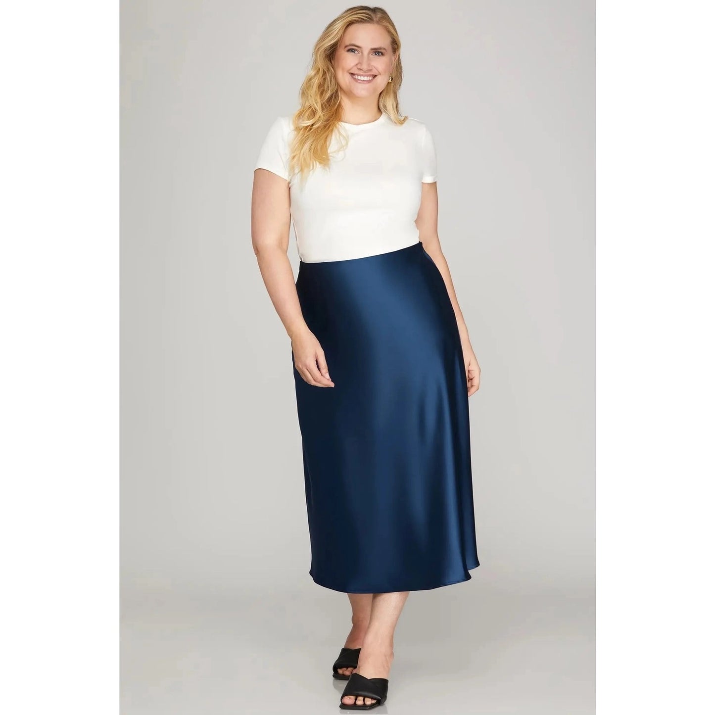 Satin Midi Skirt