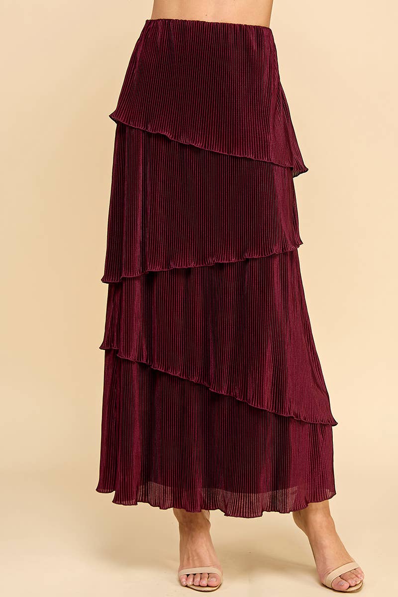 Pleated Tiered Skirt skirt from Ivy & Grace womens boutique