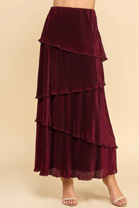 Pleated Tiered Skirt skirt from Ivy & Grace womens boutique