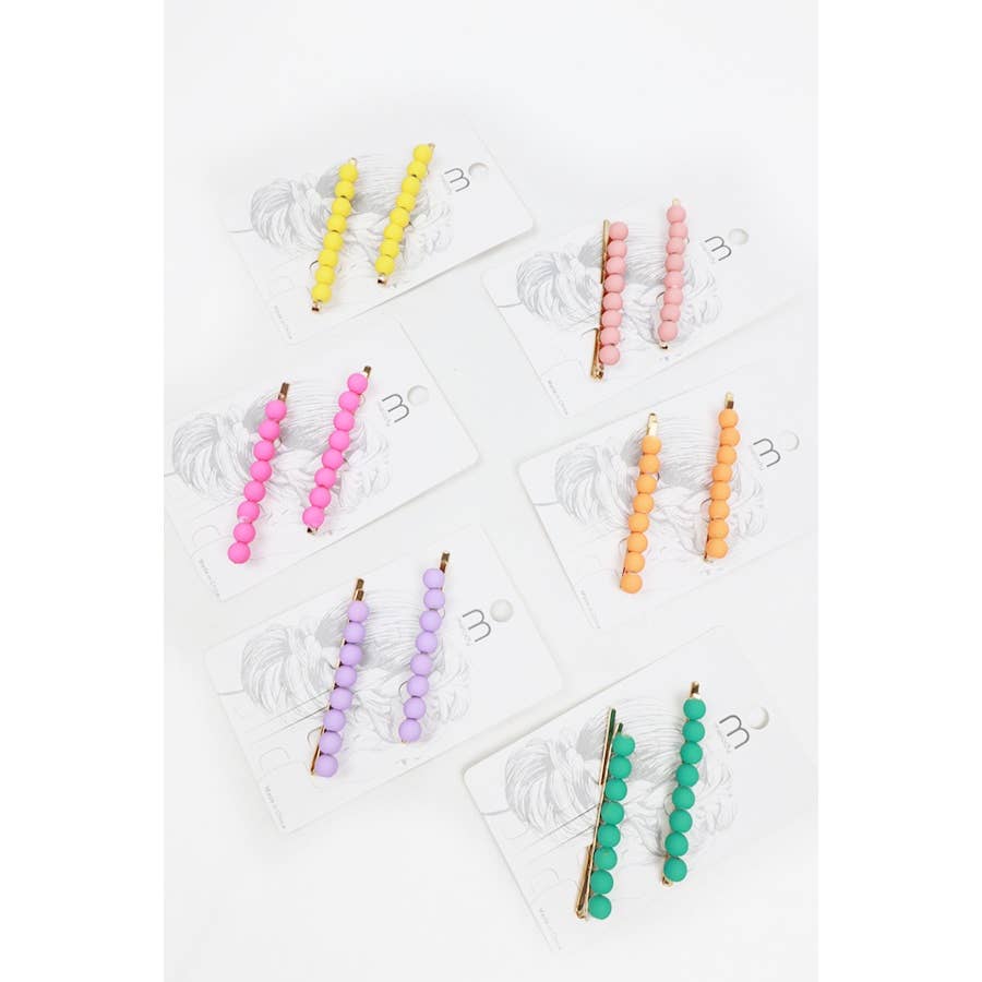 Matte Beaded Bobby Clips boutique style from Ivy & Grace womens boutique