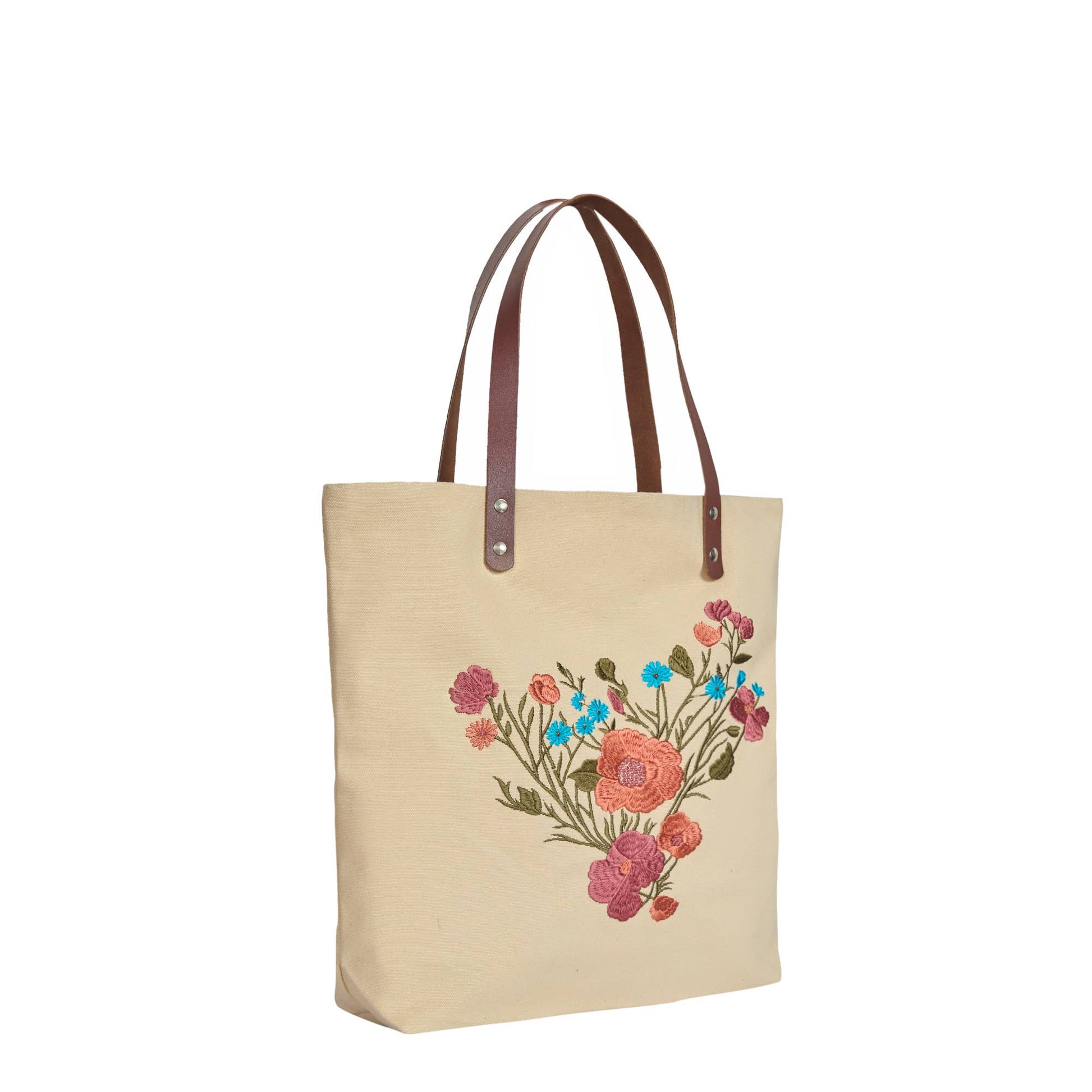 Floral Embroidered Canvas Tote boutique style from Ivy & Grace womens boutique