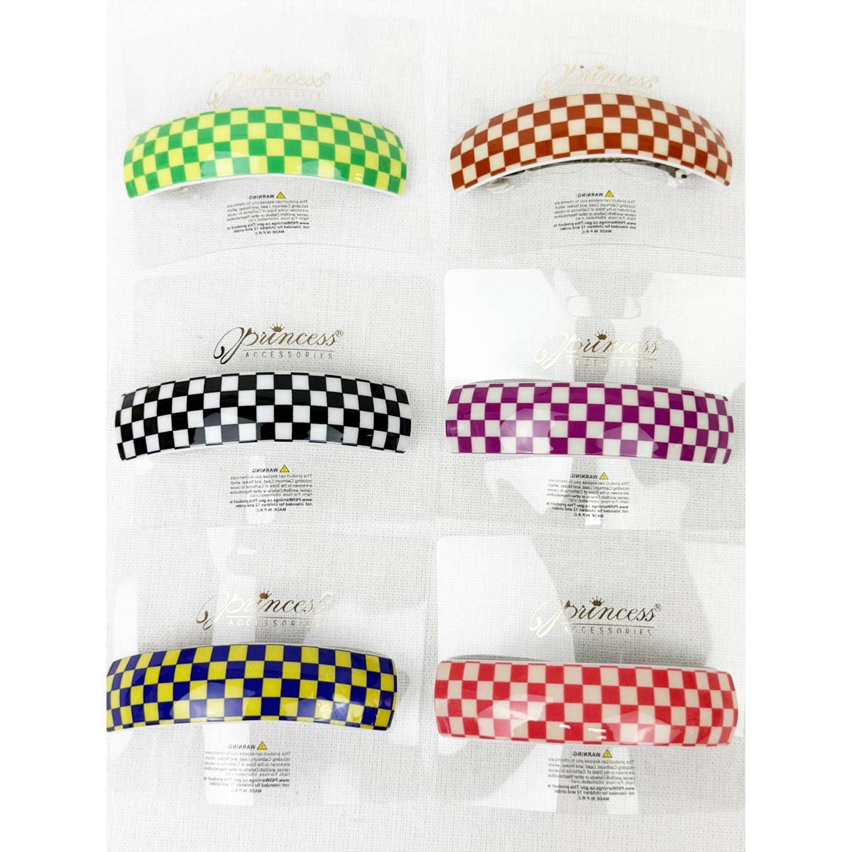 Checker Oval Hair Clip Barrette boutique style from Ivy & Grace womens boutique