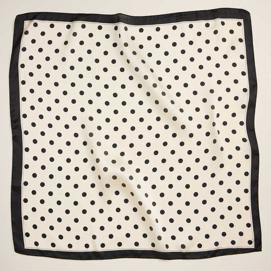 Classic Polka Dot Square Silky Satin Scarf boutique style from Ivy & Grace womens boutique