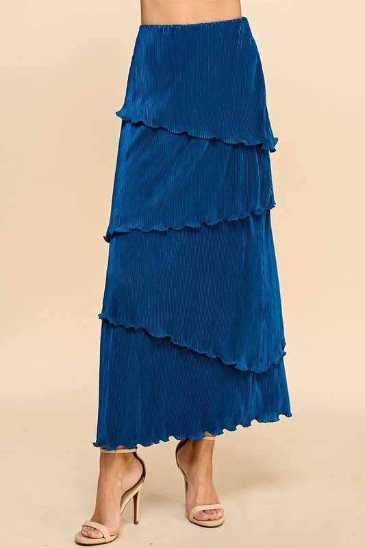 Pleated Tiered Skirt