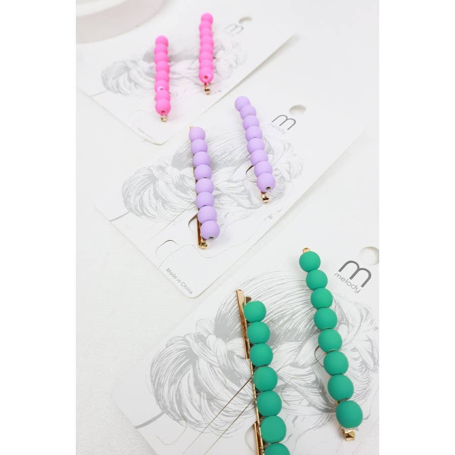 Matte Beaded Bobby Clips boutique style from Ivy & Grace womens boutique