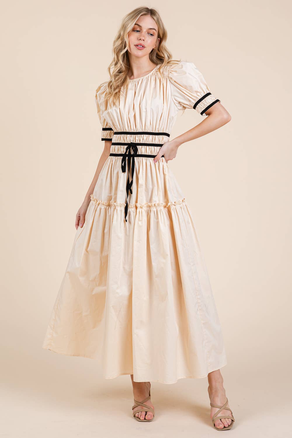 Piping Fit & Flare Maxi Dress dress from Ivy & Grace womens boutique