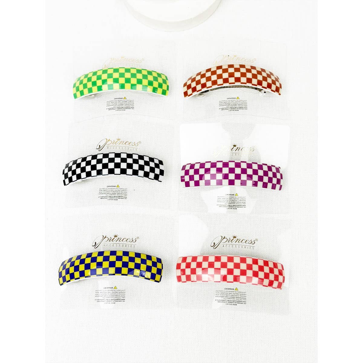 Checker Oval Hair Clip Barrette boutique style from Ivy & Grace womens boutique