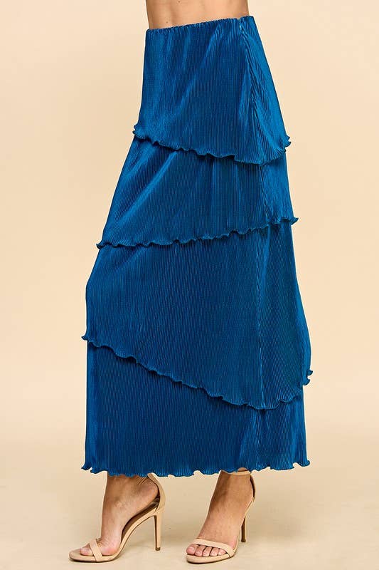 Pleated Tiered Skirt